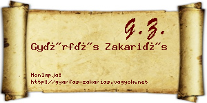 Gyárfás Zakariás névjegykártya
